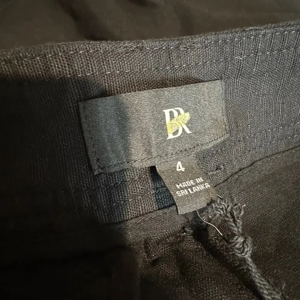 Banana Republic Mya Cotton Linen Cargo Pant Black 4